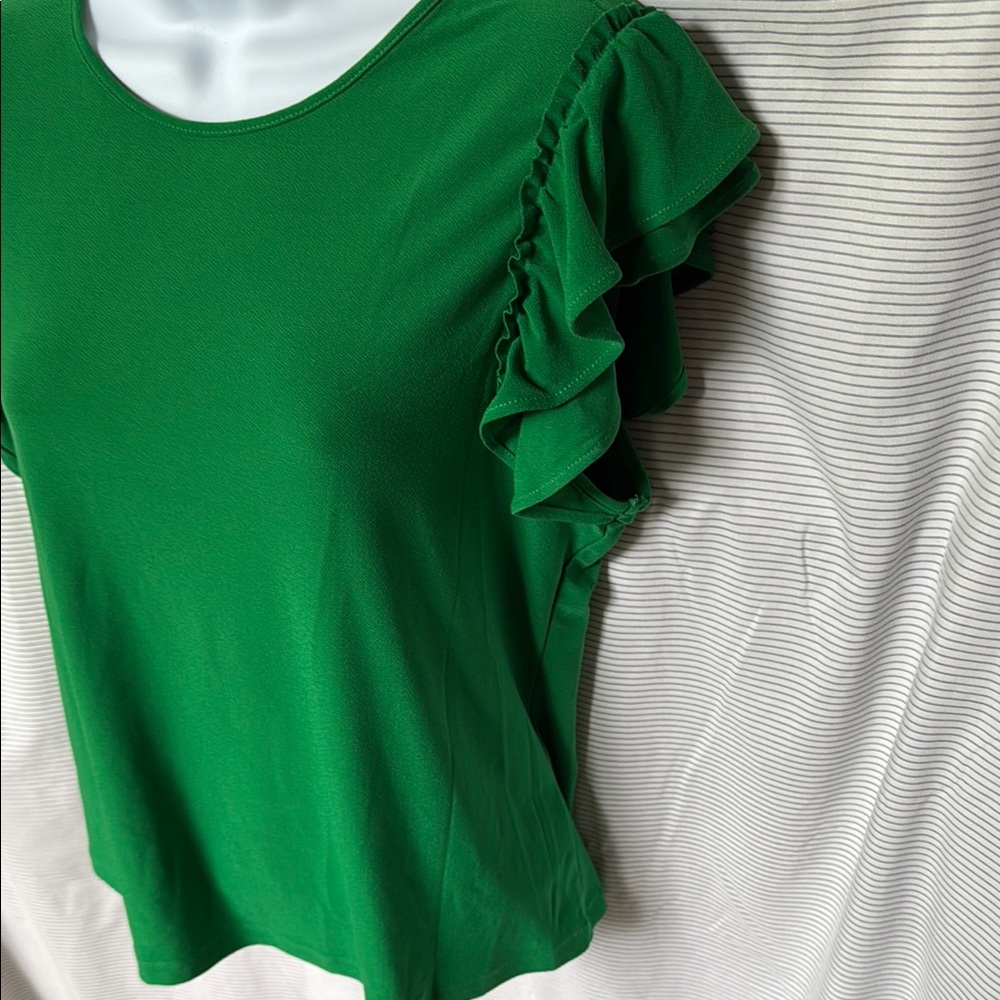 CeCe Green Ruffled Blouse - Picture 2 of 5